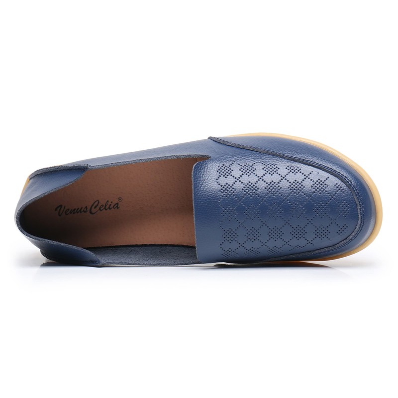 VenusCelia Mocasín plano Thawed Comfort para caminar para mujer, marino,