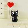 かわいい 猫 手作り ガラス細工 ハート黒ねこ CYK729