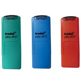 Trodat School Assessment Stamp Set Refillable Smiley Encourage Students Footprint Size 10x10mm Blue Red Green