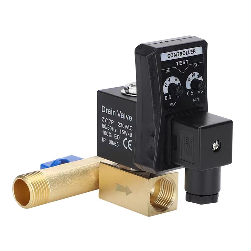 Automatic Drain Valve, G1/2 DN15 Integrated Automatic Electronic Timed Drain
