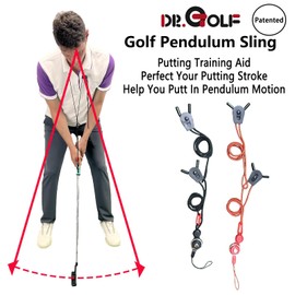Dr.Golf Golf Swing Training Rope Putting Sling Swing Posture Correction Trainer Putting Training Aids Adjustable Golf Practice Rope (Red)