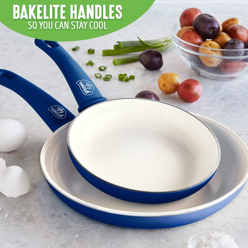 GreenLife Non Stick Fry Pan Set (7" & 10"), Non-Toxic