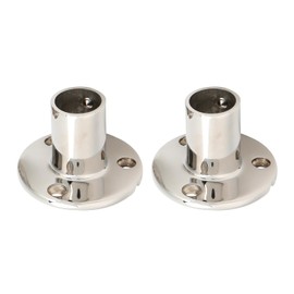 Railing Foot Stainless Steel 90 Degree Handrail Boat S-Flag Foot Round Base Rail Base Plate Hood Fitting Boat Railing for All Linds of Yachts (22 mm x 2)