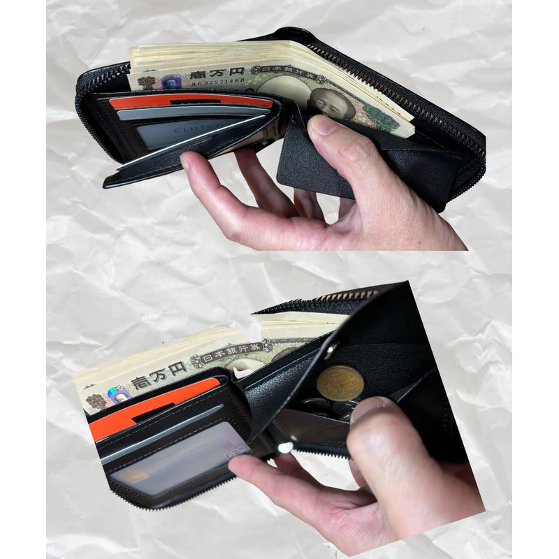 Capprecier Men's Bifold Wallet, Compact, Mini Wallet, Small, Thin, Round