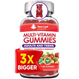 Chewable Vegan Multivitamin 180 Gummies - Non Sugar Coated, Gluten Free, Non-GMO Multivitamins for Men and Woman - Fortified with Vitamins C A D E B Biotin, Folate, & Zinc Huge 3 Month Supply