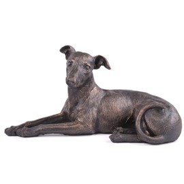Greyhound Dog Painted Bronze Resin Sculpture