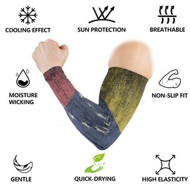 ZZKKO Retro Venezuela Flag Cooling Arm Sleeves Cover Uv Sun Protection for Men Women Running Golf Cycling Arm Warmer Sleeves 1 Pair