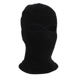 Colorfulmall 2-Hole Balaclava for Skiing, Cycling, Full Face Cover, black