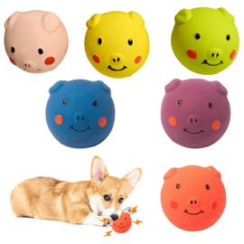 Fadcaer 6 Pcs Squeaky Dog Toys,Dog Latex Toys with Squeaker Interactive Chew Dog Toy Dog Sound Toys for Boredom Colorful Rubber Dog Puppy Toy Ball Puppy Toys for Small Dogs,Puppy