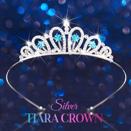 Yean Silver Headband Princess Headbands Crystal Star Hair Accessories for women and Girls (Blue, One size)