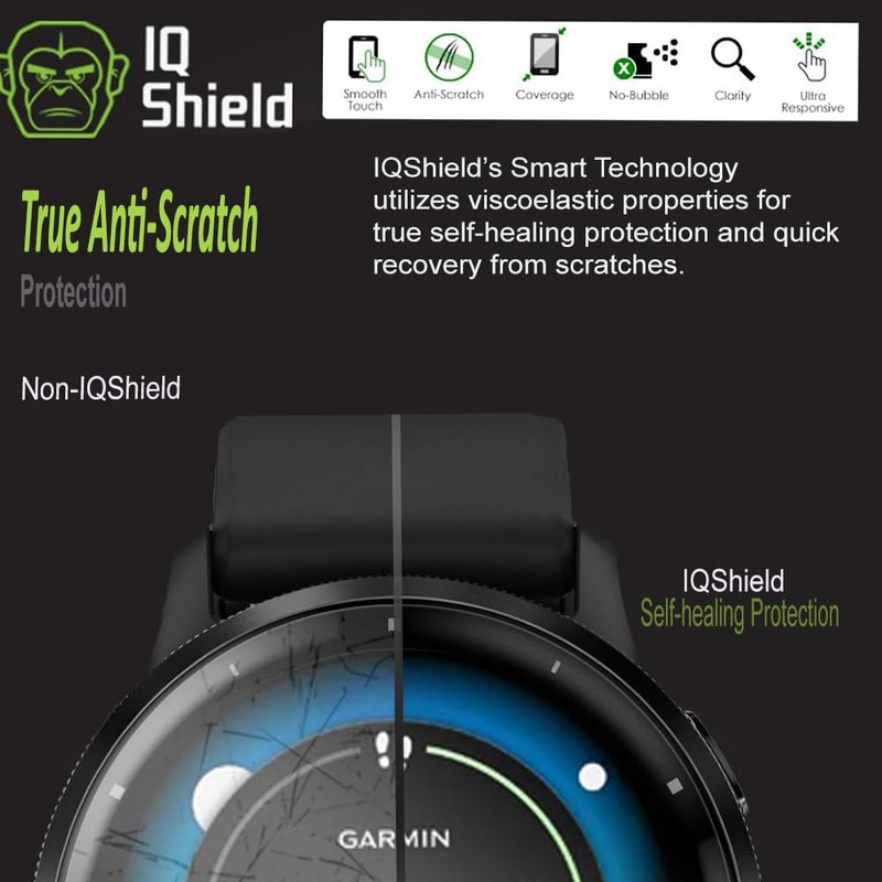 IQShield 6 Pack for Garmin Venu 3 Screen Protector: Clear