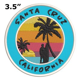 Santa Cruz, California Surfing Spot Embroidered Premium Patch DIY Iron-on or Sew-on Decorative Badge Emblem Vacation Souvenir Travel Gear Clothes Appliques