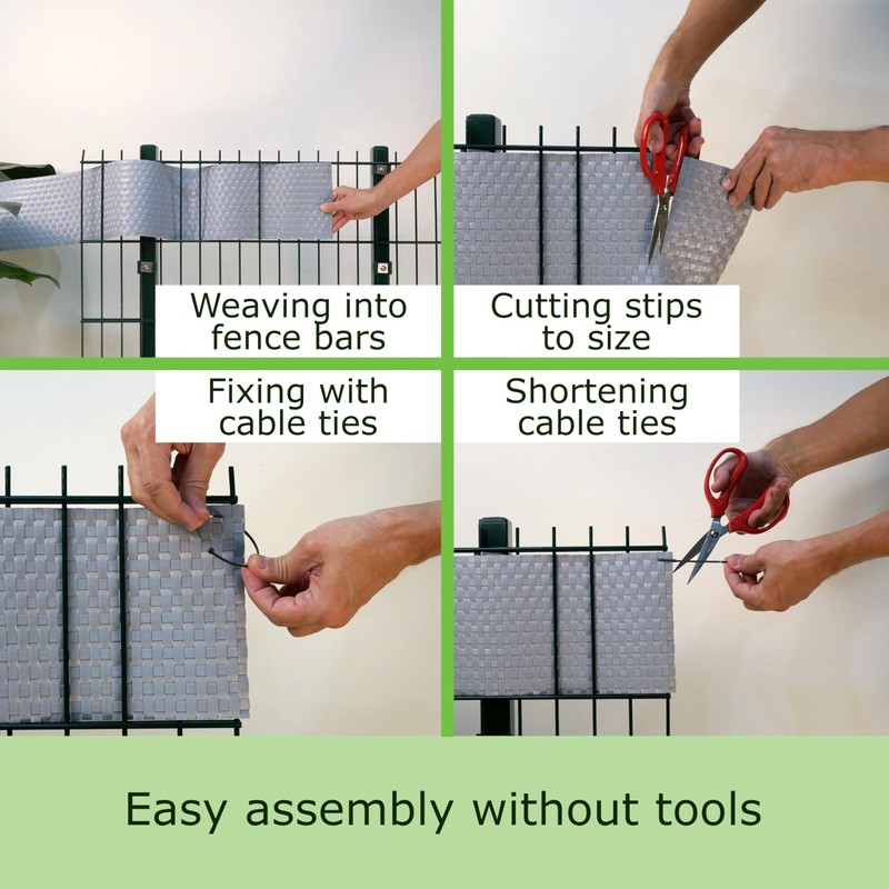 workingHOUSE Polyrattan Privacy Screen Strips for Double Bar Mesh -