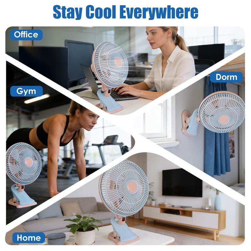 Oscillating Clip on Fan 8.66In Desk Clip on Fan 2