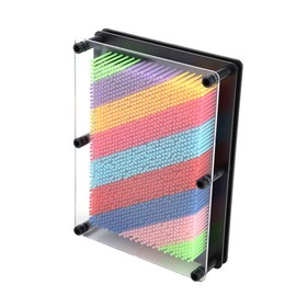 Joyzan 3d Art Sculpture, Novel Pin Toy Metal Board Impression Colorful Hand Mold Sculpture Needle Painting Sculptures Desk Toys Rainbow Picture Gadget Frame Novelty Desktop Gadgets Face Retro Game