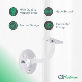 EAI Polished Chrome Handrail Brackets for Stair Bannister, 2 Pack