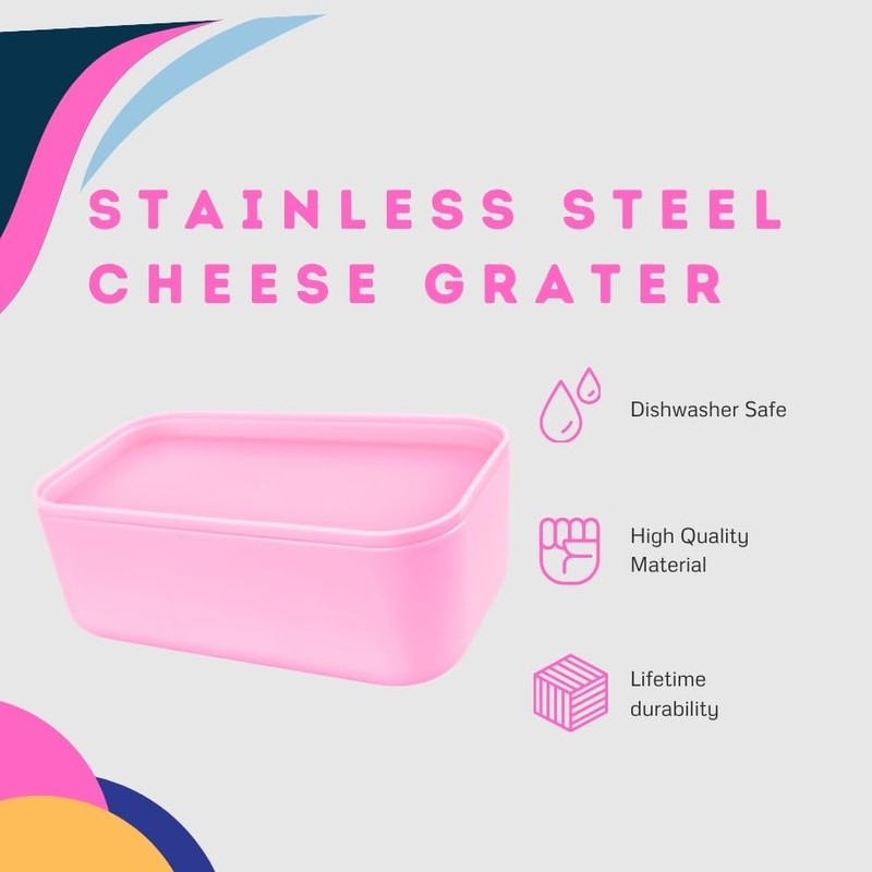 JagKul Cheese Grater Set with Container, 2 Stainless Steel Cutters,