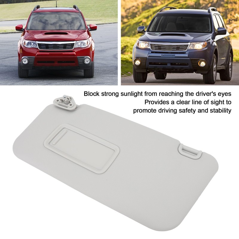 2009-2013 Left Driver Side Sun Visor Gray Interior Sunshade Visor