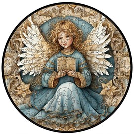 Wooden Puzzles for Teenager and Adults,Wooden Jigsaw Puzzles,Medium,Unique Shape Puzzles,Irregular Wood Puzzles Creative Gift for Family Game (Angel Baby 11 * 11in 150 Pieces)