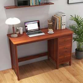 Giantex Computer Desk with 3 Storage Drawers, 48 Inch Home Office Desk with Spacious Desktop, Anti-Toppling Device, Multipurpose PC Laptop Desk Workstation, Compact Study Writing Desk for Bedroom