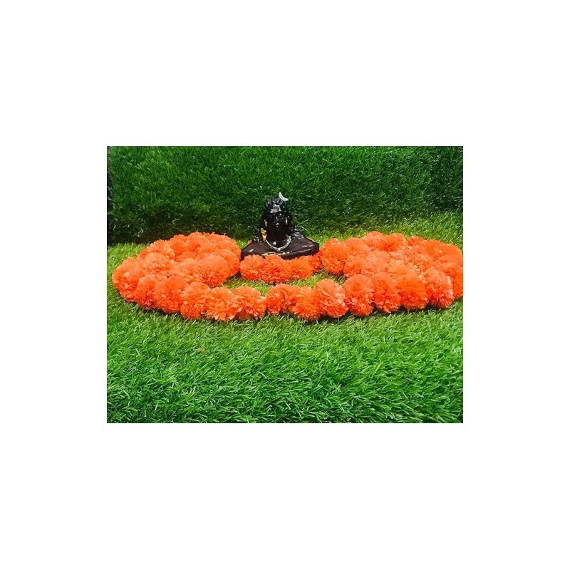 Artificial Flower Marigold Flower Garland 5 String Party Genda phool