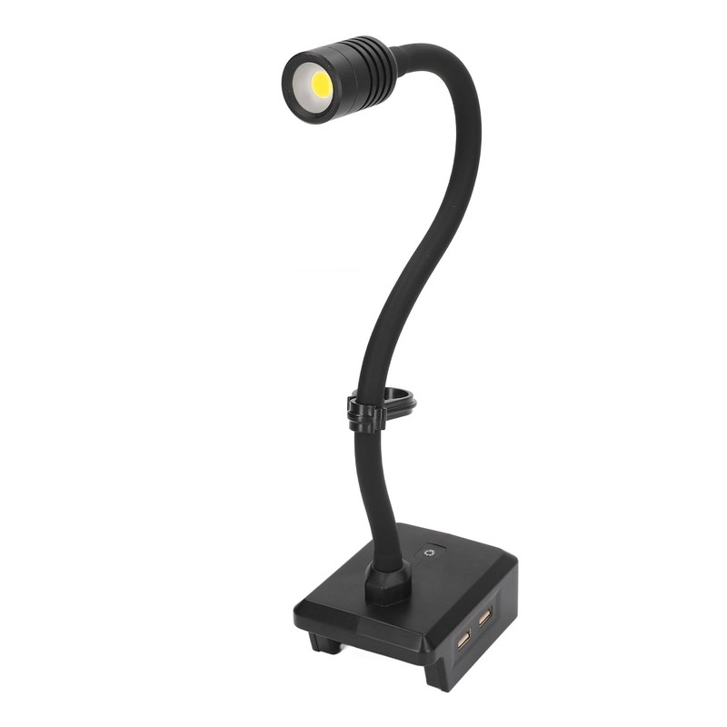 Gooseneck Work Light LED Cordless Lamp Rechargeable 2 USB Ports