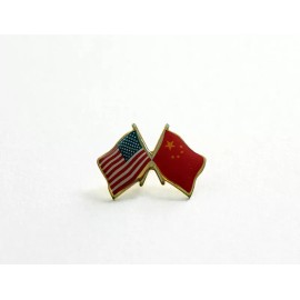 China / USA Flag Lapel Pin - Made in the USA