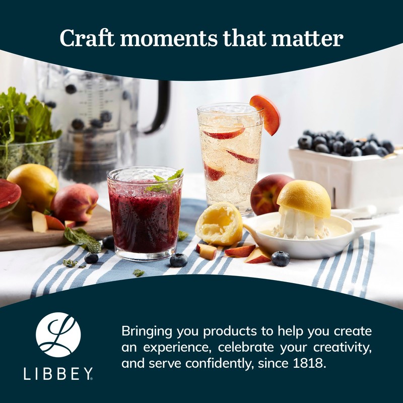 Libbey Yucatan Tumbler and Rock Drinking Glasses Set, Textured 16