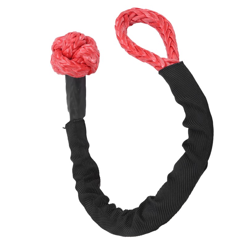 1/2in Car Recovery Straps Winch Rope 35000lbs Flexible Synthetic Shackle