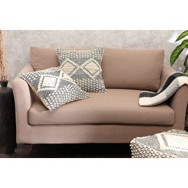 REDEARTH Handmade Boho Throw Pillow Covers - Bohemian Chic Farmhouse Style - Accent Woven Indoor and Outdoor Pillow Cushion Cases for Couch - Bed - Chair - Sofa - Benches – Set of 2 - 18"x18" - Black