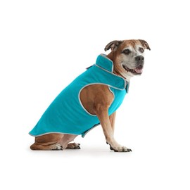 ESPAWDA Polar Protection Dog Coat, Easy-On Velcro, Cold Weather Warm Fleece, Adjustable Dog Jacket Vest Sweater for Small Dogs, Medium Dogs and Large Dogs (2X-Large, Surf Blue)