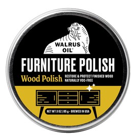 WALRUS OIL - Furniture Wax Polish - Easy to Use Wood Maintenance and Polishing Wax for Furniture and Wooden Surfaces. 3oz Can