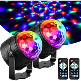 YAZEKY Disco Light Children's Disco Ball Music Controlled (Multicoloured, Pack of 2)