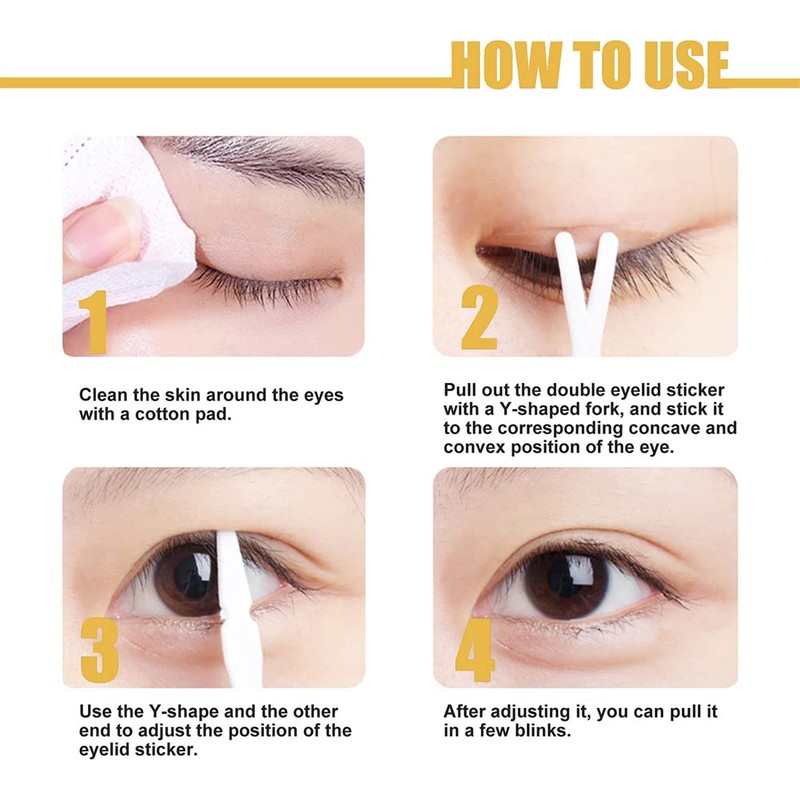 Pack of 480 Double Eyelid Tape, Slip Lid Stripes, Slip-On