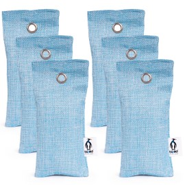 biped FRESH! Shoe Cushion with Bamboo Activated Carbon Against Foot Odour - Natural Shoe Dryer for Unpleasantly Smelling Shoes and Sports Bags (6 x 75 g) Odour Neutraliser z2811 (Pack of 6, Blue)