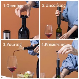 PEIPU Electric Wine Bottle Opener, 4 Pack Battery Operated, Easy to Use, Perfect for Home, Restaurants & Travel, Wine Lovers & Host