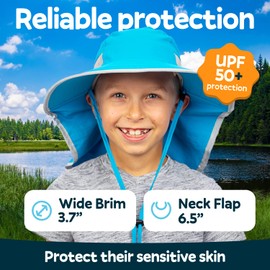 GearTOP - Sombreros de sol para niños, sombrero de sol para niños, sombrero de sol para niños, sombrero de playa para niños de 5 a 13 años, Azul, 5-13 Años