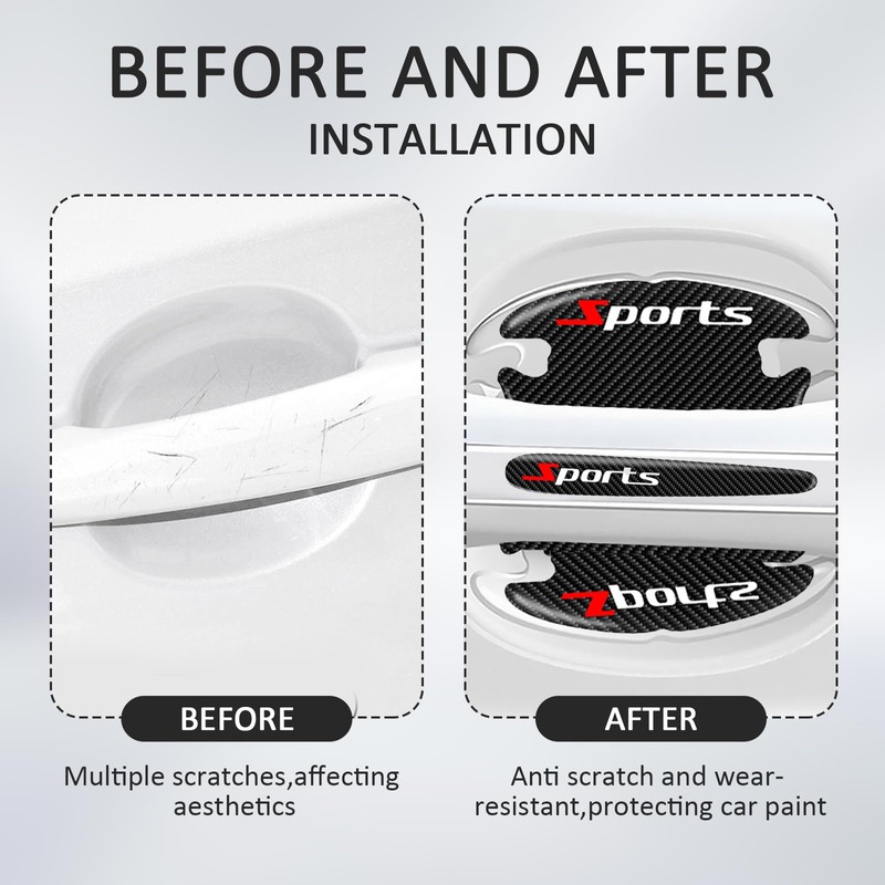 Car Door Handle Protector, 8 Pcs Door Protectors for Vehicles,