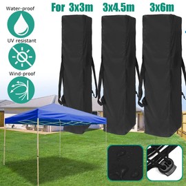 Surakey Tent Canopy Storage Bag Waterproof UV Resistant Large Size Outdoor Tent Replacement Storage Bag for Courtyard Backyard Garden Tent Canopy Handle Design Black L 140cmx34cmx54cm 210D