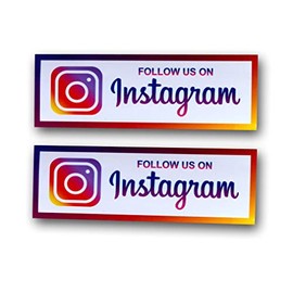 eSplanade Instagram Facebook Sign Sticker Combo (9 x 3') 2, Vinyl, Social Media Themed - Blue and White Rectangular