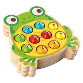Ieron Wooden Magnetic Fishing Montessori Enlightenment Educational Motor Skills Learning Game Promotes Hand-Eye Coordination And Fine Motor Skills