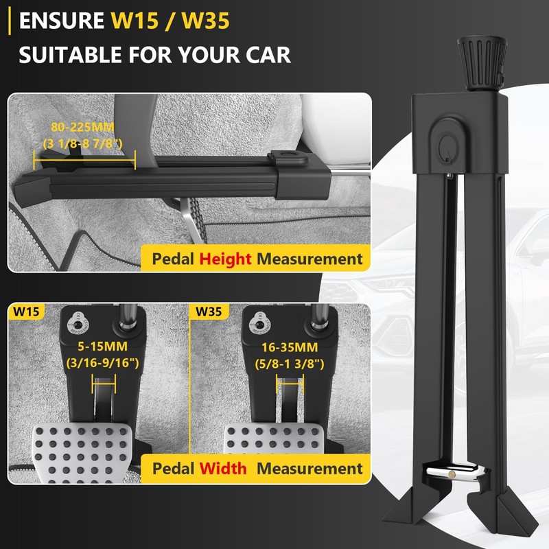 Brake Pedal Lock - Car Anti Theft Device with Led,