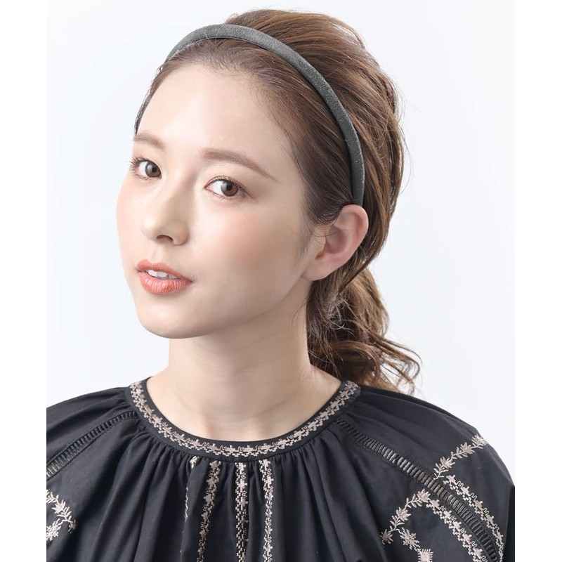 Vingtaine HK-258 Simple Headband with Suede, Basic, Adult, Present, Black