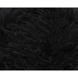 King Cole Moments Eyelash Knitting Yarn 50g Ball Feather Style Fashion Yarn (Black - 474)