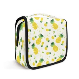 OSAM SPACE Hanging Toiletry Bag for Women, Pineapple Cosmetic Bag Makeup Case Organizer Travel Essentials for Women Men