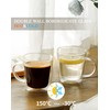 12oz Double Wall Glass Coffee Mugs, Cappuccino Latte Tea Cups