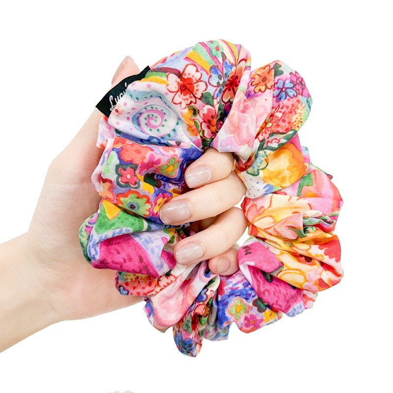Burnaby Pink Tropical Point Scrunchie / 버나비 핑크 트로피컬 포인트