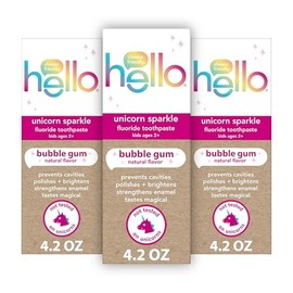 Hello Unicorn Sparkle Kids Toothpaste - Bubble Gum Flavor