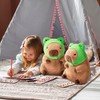 WUFUVAP Cute Capybara Plush with Wearable Frog Hat 12inch Kawaii
