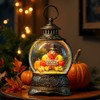 Fall Snow Globe Lantern with Autumn Turkey and Pumpkins Thanksgiving